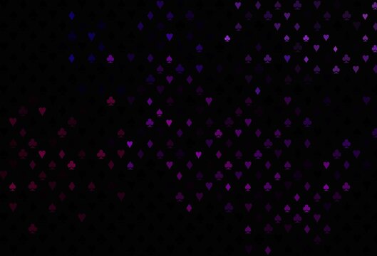 Dark purple vector template with poker symbols.