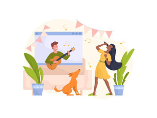 Online party with friends