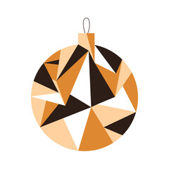 Christmas decoration in polygonal style. Bauble, ornament, ball