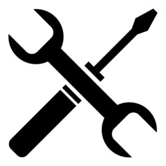 Service maintenance. Icon. Screwdriver and wrench