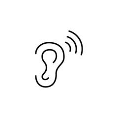 Icono de escuchar. Oreja escuchando