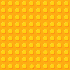 Block yellow plastic toys seamless pattern.Constructor. Vector illustration