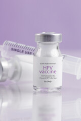 HPV vaccine. Vaccination, immunization, treatment that prevent infection by certain types of human papillomavirus. Healthcare And Medical concept.	