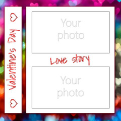 photo frame for Valentine's Day on February 14 for two photos 