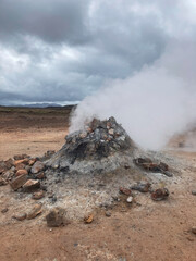 A Steaming hot Spring in Hverir in Iceland