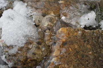 large amounts of ice on concrete