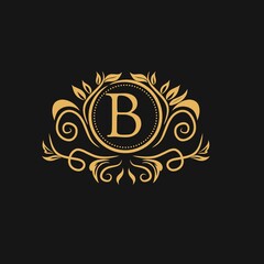 Vector logo luxury design template in trendy linear style. Luxury, hotel, fashion, beauty and jewelry emblem, sign, business symbol.