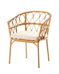 Stylish wicker chair on white background - obrazy, fototapety, plakaty