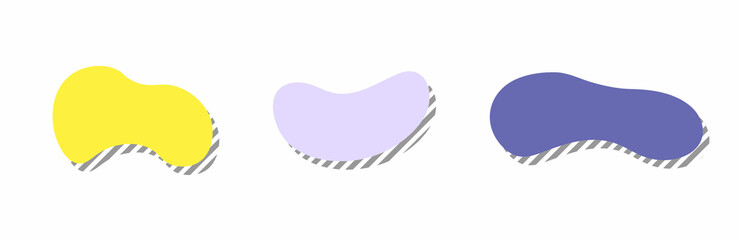 Set of modern abstract vector banners. Flat geometric shapes of different colors with black outline in memphis design style. Template ready for use in web or print design.