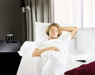 Photo of a man sleeping