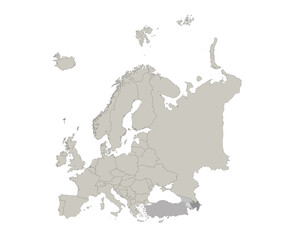 Fototapeta na wymiar Europe map, individual states, blank
