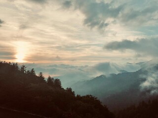 sunset over the mountains