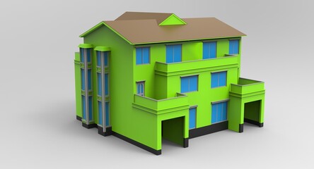 3d illustration of the cottage
