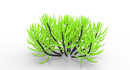3d illustration of the cartoon bush
