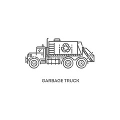 Garbage truck. Vector flat symbol