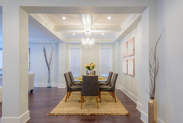 Modern dining room in luxury house.