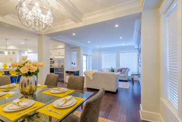 Modern dining room in luxury house.