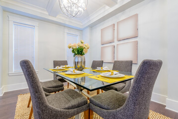 Modern dining room in luxury house.