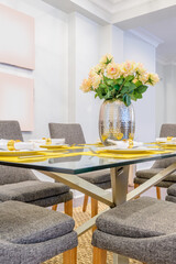 Modern dining room in luxury house.