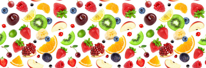 Mixed fruits. Fruits pattern. Fruit background