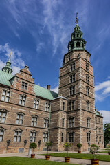 Fototapeta premium Architectural details of Medieval Rosenborg Castle. Rosenborg Castle built by one of the most famous Scandinavian kings Christian IV, in the early 17th century. Copenhagen, Zealand, Denmark.