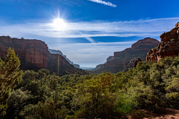 View from outside of the Subway Cave in Sedona, Arizona
