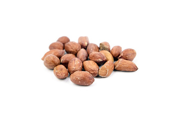 Peanuts isolated on white background. Shelled seeds