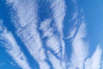 Blue sky with spindrift clouds