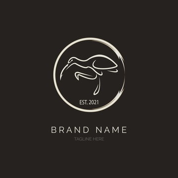 stork logo line style template design vector for brand or company and other