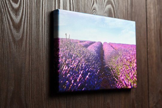 Canvas photo print stretched onto frame with mirror edge
