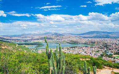 Panoramic view of the city of Cochabamba. Bolivia - obrazy, fototapety, plakaty
