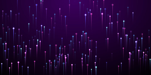 Digital vertical line streams data flows concept.
