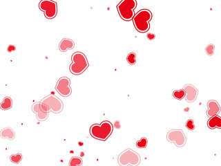 Obraz na płótnie Canvas Beautiful red hearts falling vector illustration.