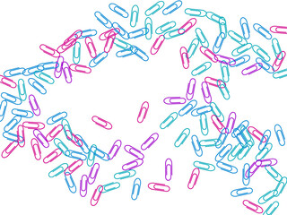 Stationary paperclips isolated on white background