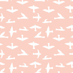 Seamless pattern with cartoon birds.