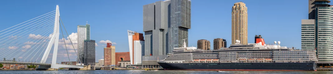 Gordijnen Rotterdam cruisehaven panorama © Steve