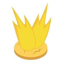 Heavy explosion icon isometric vector. Consequence of military action icon. War, bombardment, blast, destruction