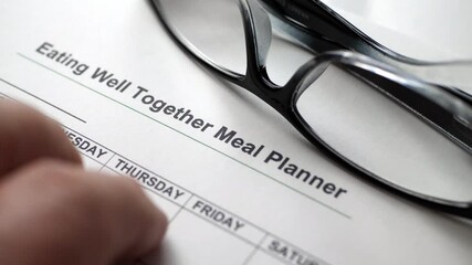 Finger tapping on meal planner