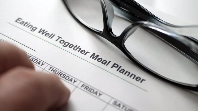 Finger tapping on meal planner