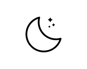 Moon premium line icon. Simple high quality pictogram. Modern outline style icons. Stroke vector illustration on a white background.