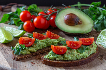 Avocado and tomato toast