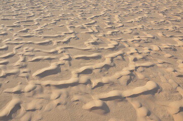 Aerial view of sand dunes in Sahara desert in Tunisia, Africa
