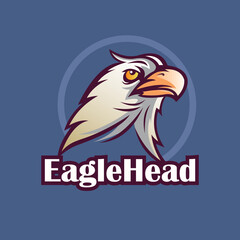EAGLE HEAD LOGO, great and strong eagle bird closeup vector illustrations