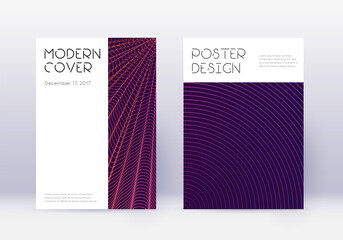 Minimal cover design template set. Violet abstract