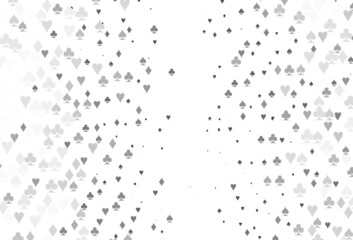 Light Silver, Gray vector template with poker symbols.