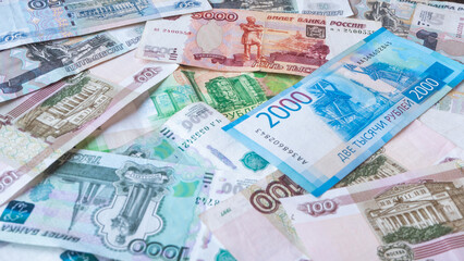 Background with Russian rubles
