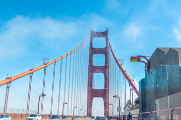 Golden Gate Bridge in the clouds, San Francisco, CA