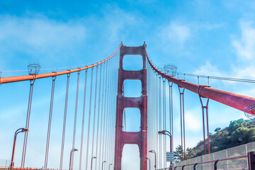 Golden Gate Bridge in the clouds, San Francisco, CA