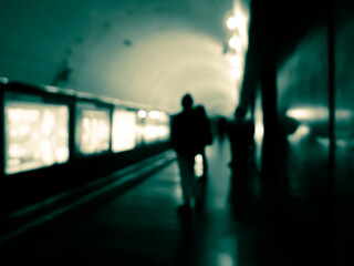 Human silhouette in subway