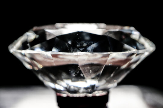 Macro close up of flawed cut and polished gemstones